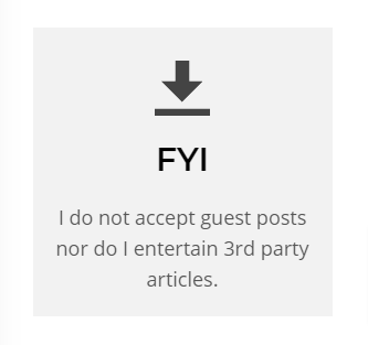 I do not accept guest posts.